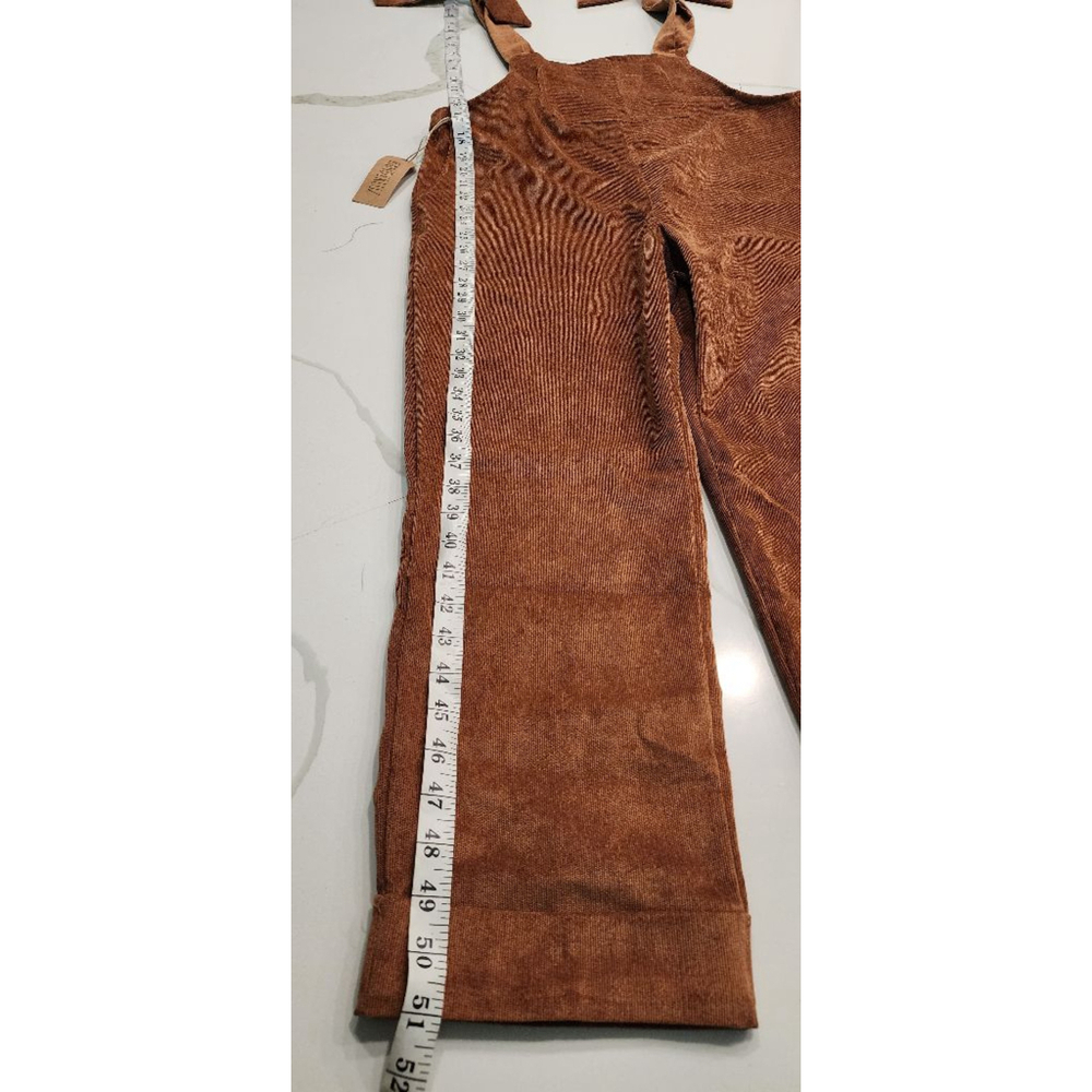 Wanderlux Brown Corduroy Overalls Women's S Adjustable Straps Bib jumpsuit NWT - Picture 8 of 12